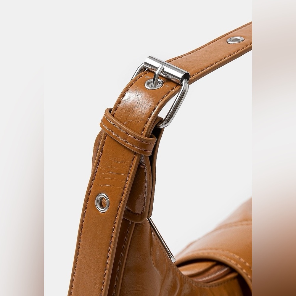 Fame Faux Leather Studded Trim Shoulder Bag🆕 - Picture 7 of 7